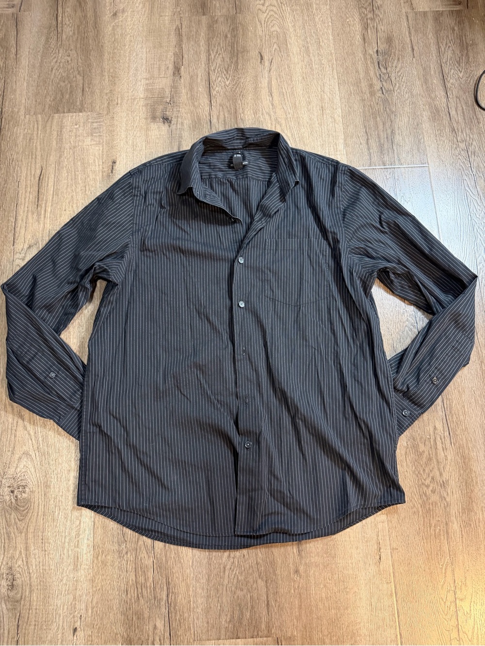 Club Monaco Black Pinstripe Dress Shirt